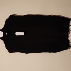 ❤️ NWT! MAGASCHONI OVERSIZED MOCK NECK SLEEVELESS BLACK TUNIC SWEATER TOP, XS